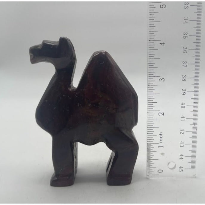 Vintage Hand-Carved Marble Stone Camel Figurine