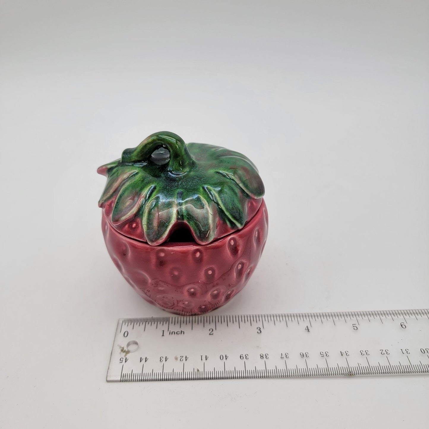 Vintage Strawberry Sugar Bowl or Jam Jar