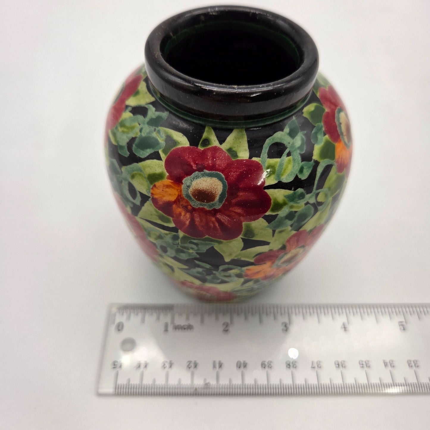 Hand-Painted Floral Vase By Sandy Kreyer