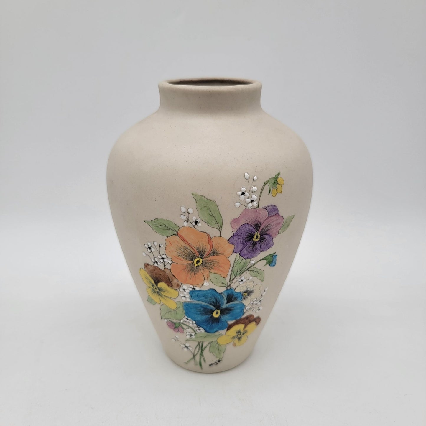 Vintage Hand-Painted Floral Vase