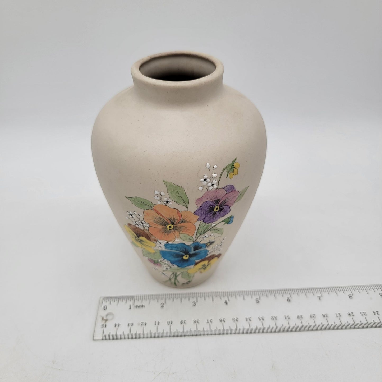 Vintage Hand-Painted Floral Vase