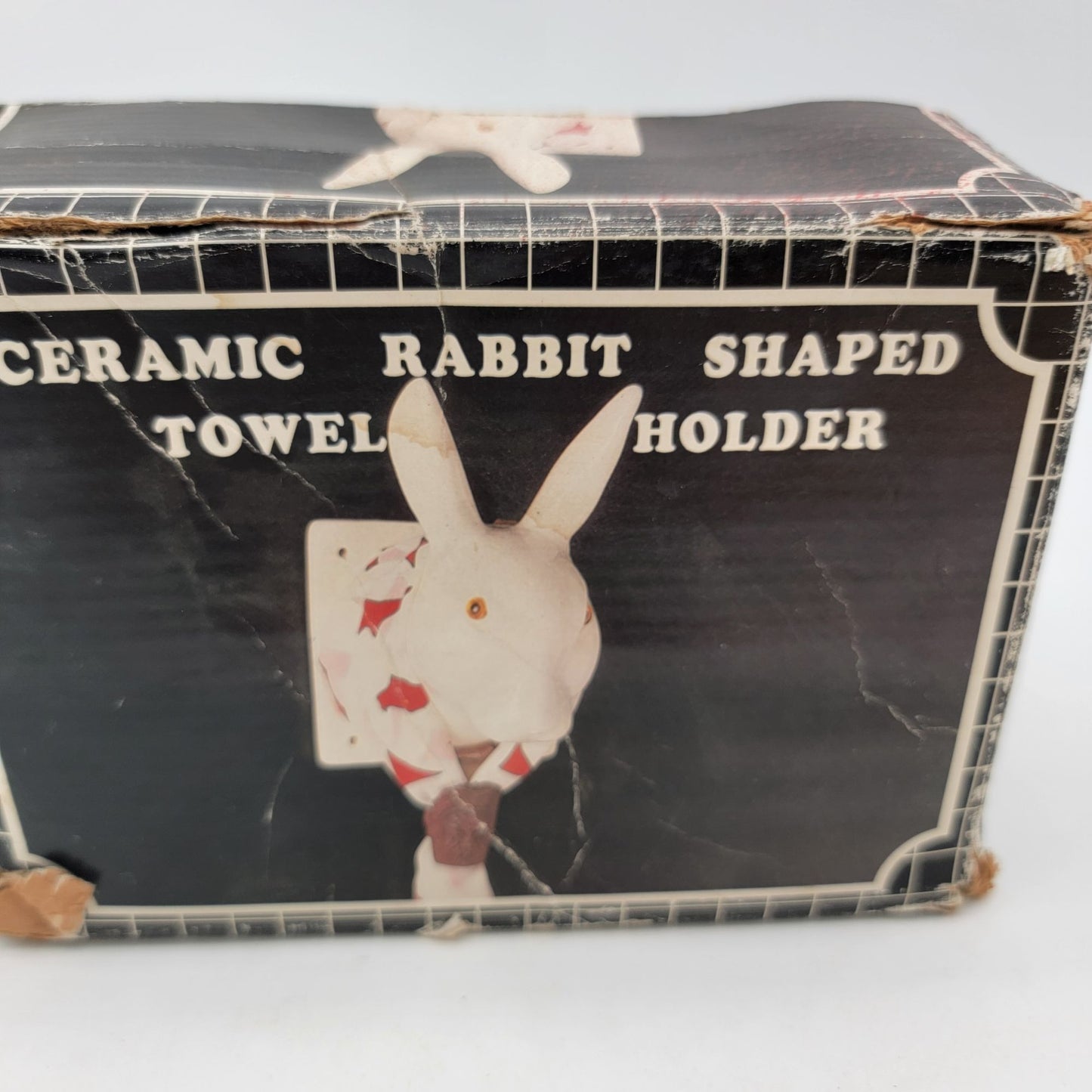 Vintage Ceramic Rabbit Wall Mount Towel Holder