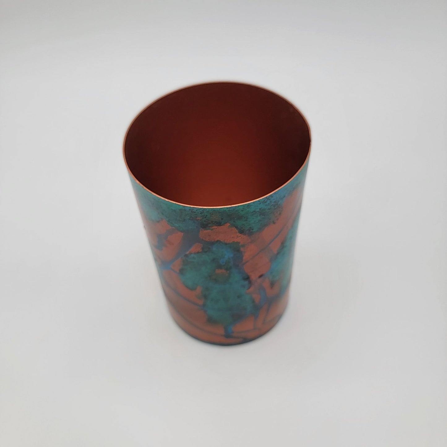 Koyal Patina Metal Cylinder Vase 6" Inches Tall
