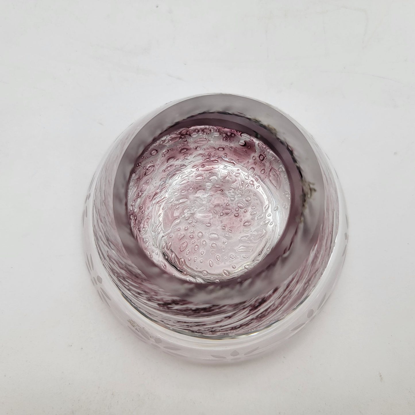 Polish Etched Glass Candle Holder