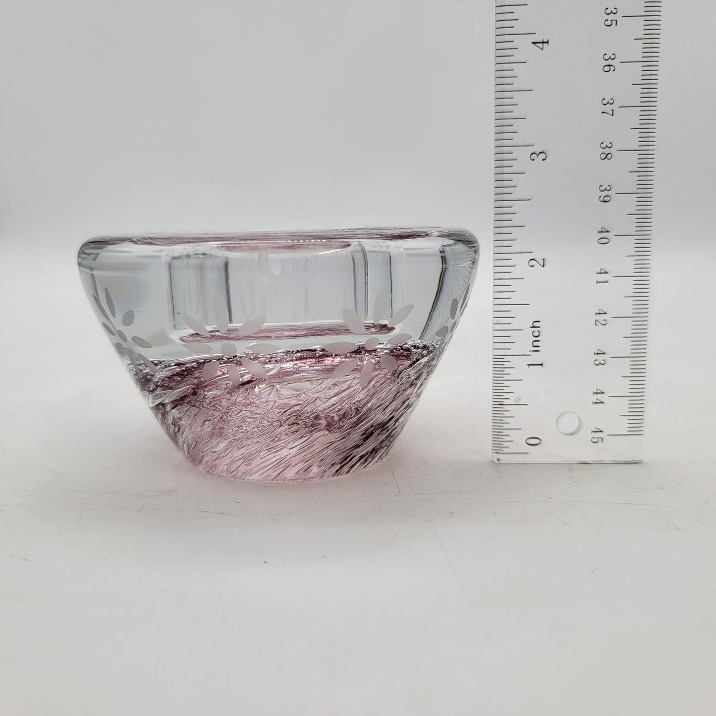 Polish Etched Glass Candle Holder