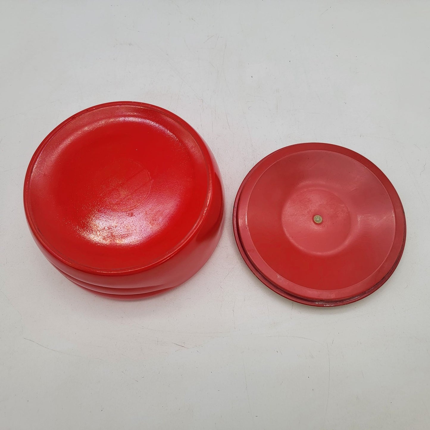 Vintage Avon Red & Gold Dusting Powder Jar