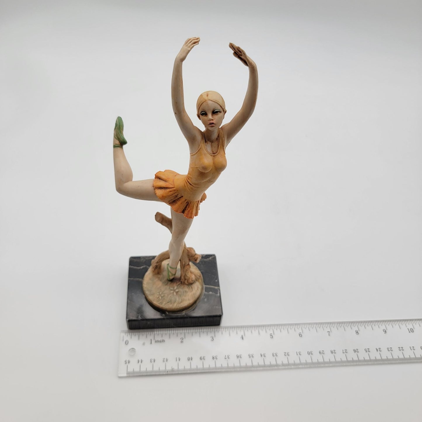 Vintage 1950's Simonelli Italian Ballerina On Carrara Marble Base