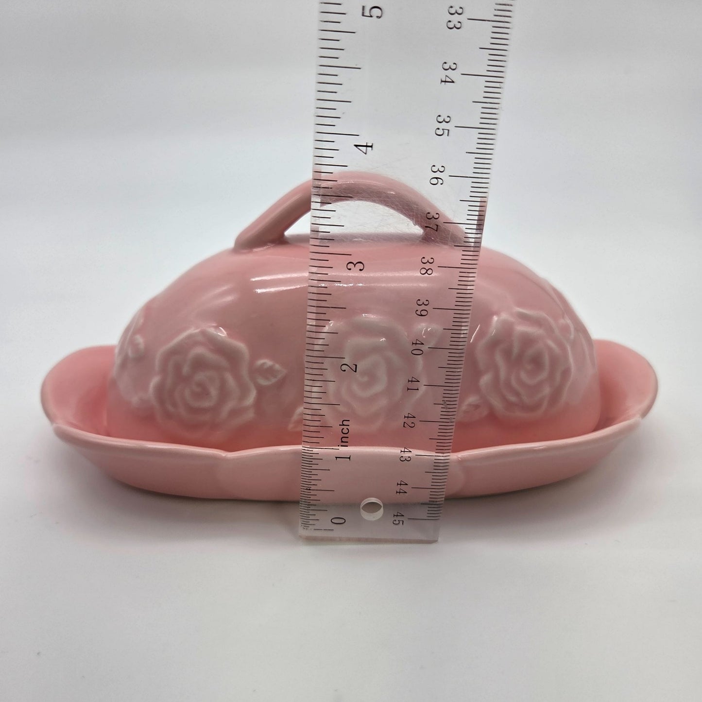 Potters Studio Pink Roses Butter Dish