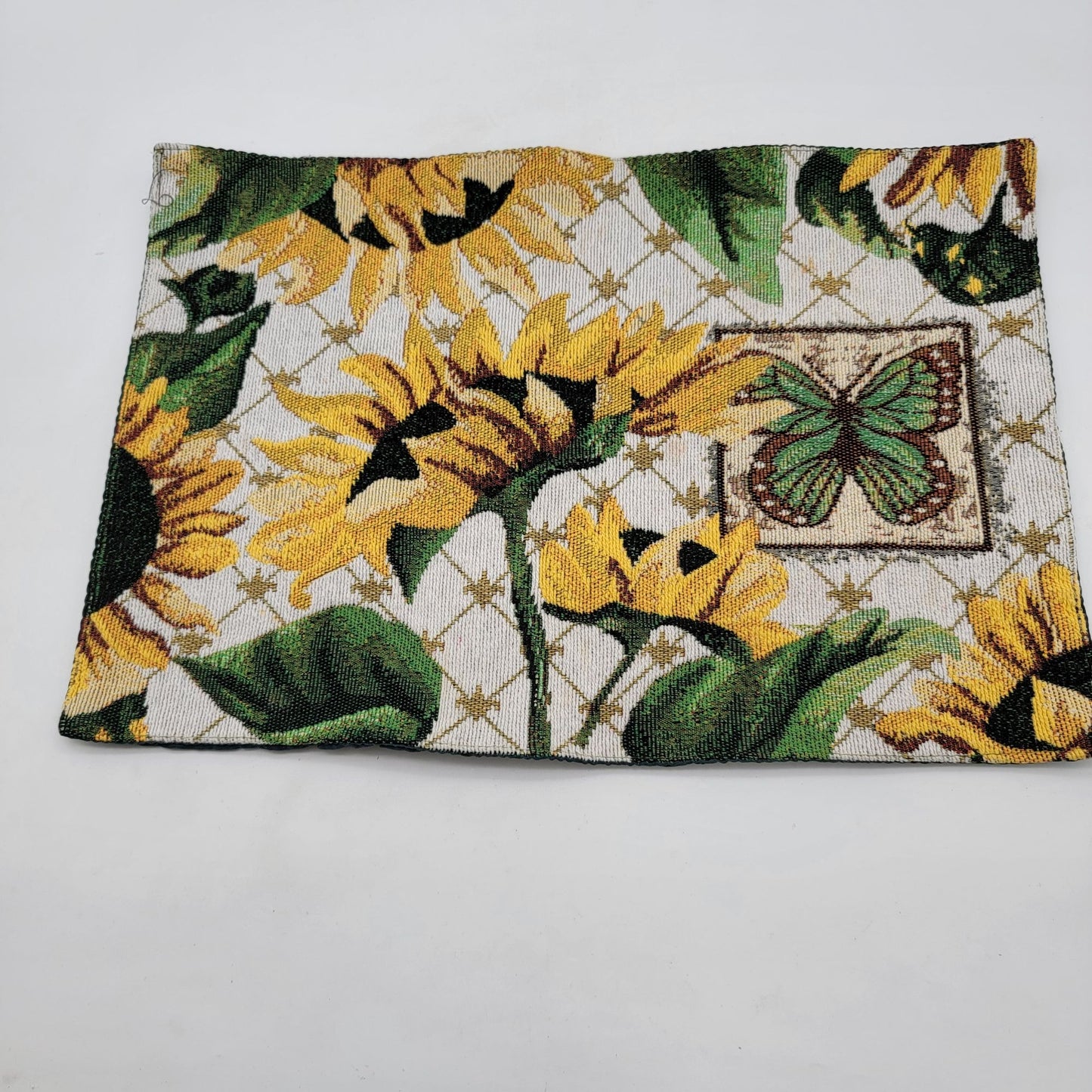 Floral Sunflower & Butterfly Tapestry Placemats Set Of 2