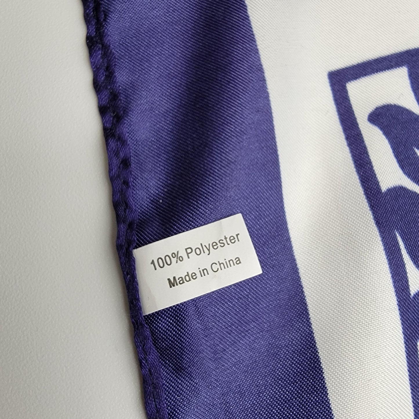 Vintage National Society Daughters Of The American Revolution Blue & White Floral Oblong Scarf