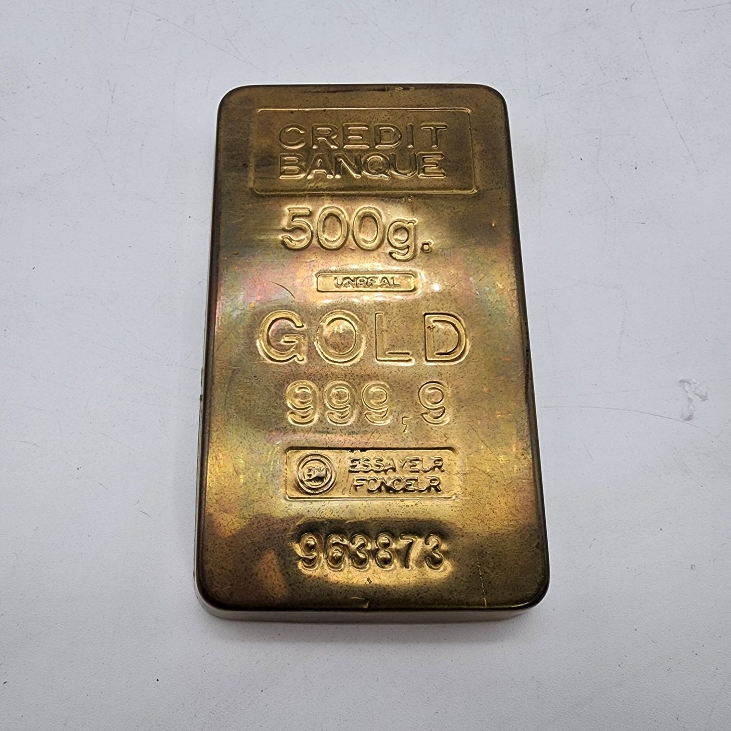 Vintage 500g Credit Banque Gold Bar Replica