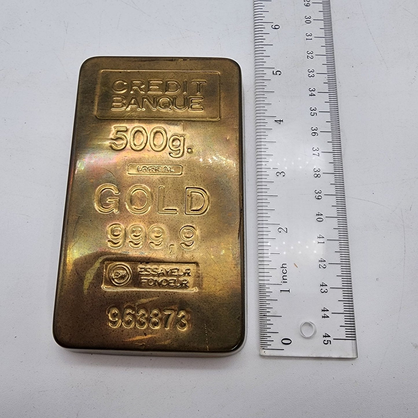 Vintage 500g Credit Banque Gold Bar Replica