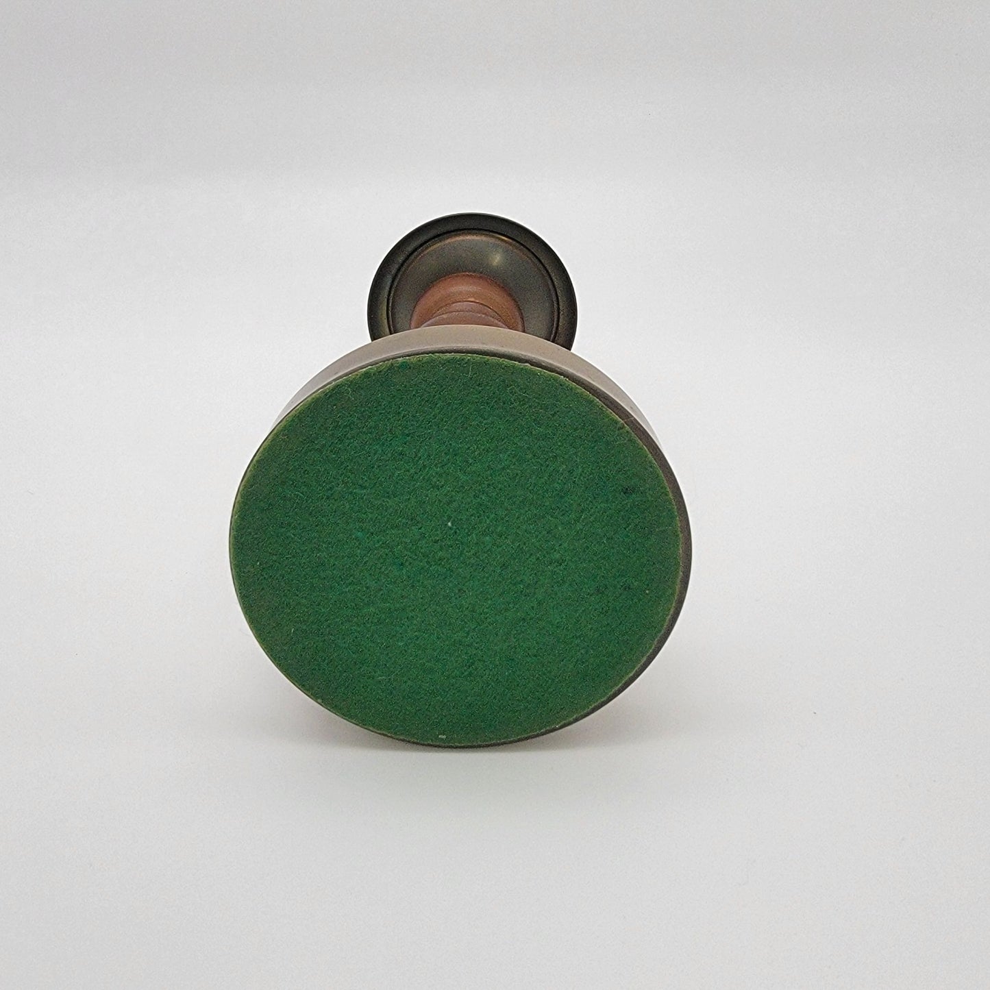 Vintage 1980s Brass & Wood Candle Holder