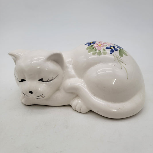 Vintage PRICE Hand Painted Porcelain Sleeping Cat Figurine