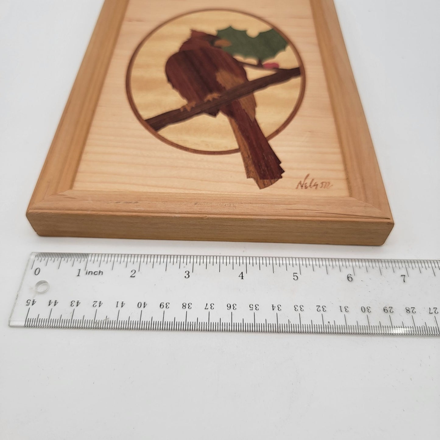 Hudson River Inlay Marquetry Cardinal Picture By Jeff Nelson