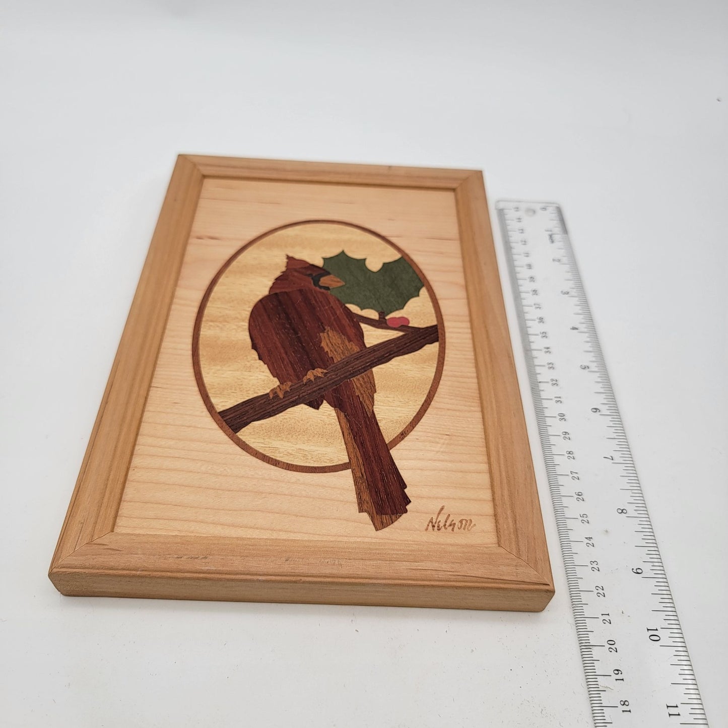 Hudson River Inlay Marquetry Cardinal Picture By Jeff Nelson