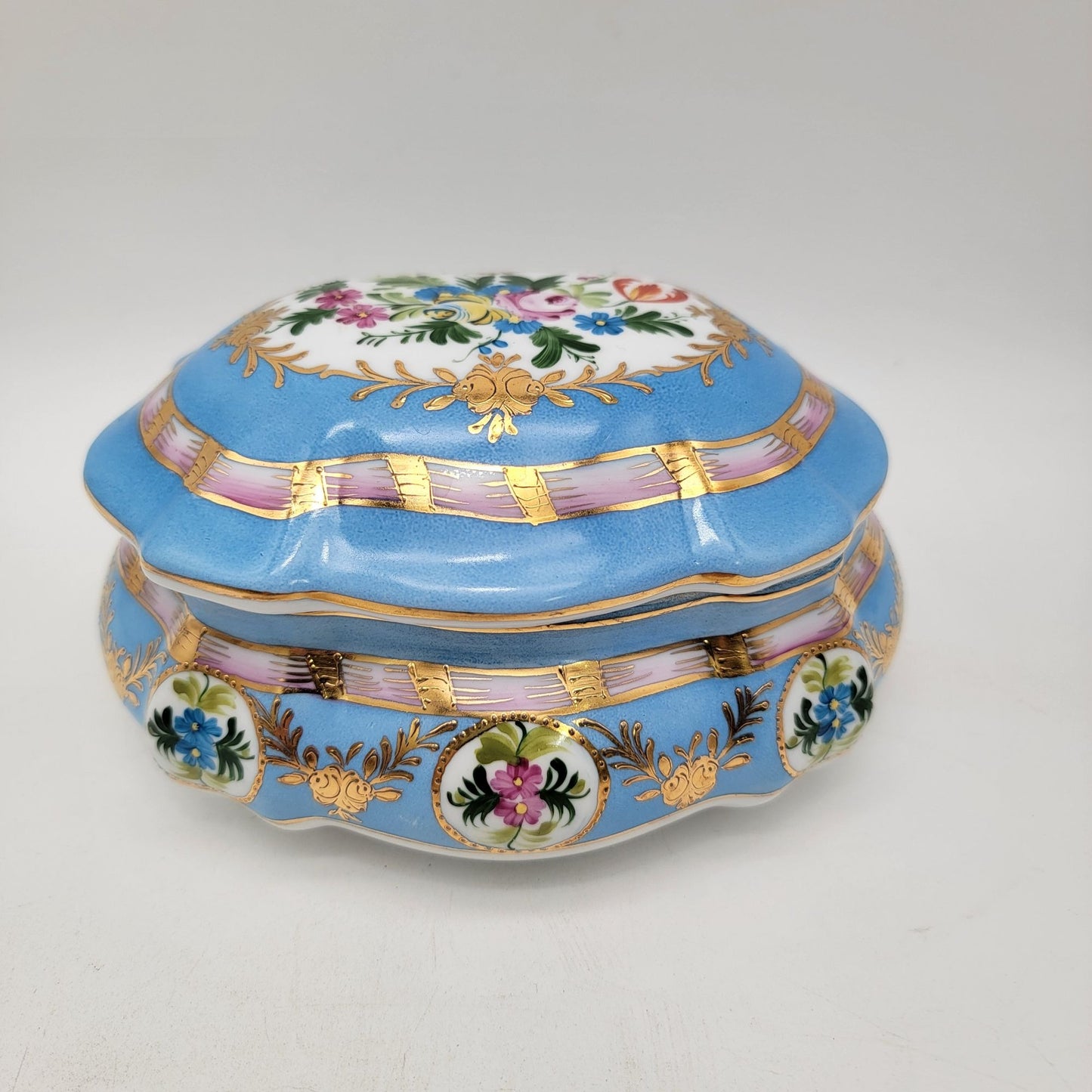 Hand-Painted Limoges France Porcelain Dresser Box