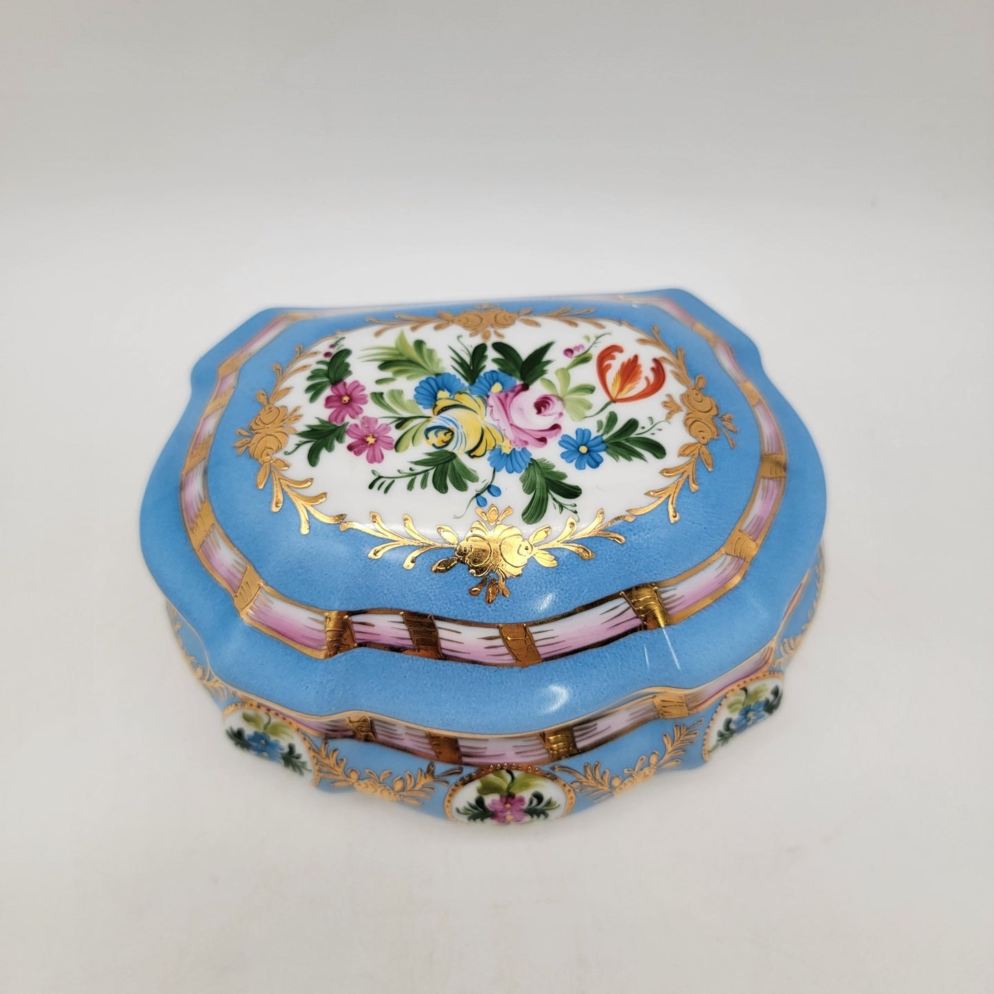 Hand-Painted Limoges France Porcelain Dresser Box
