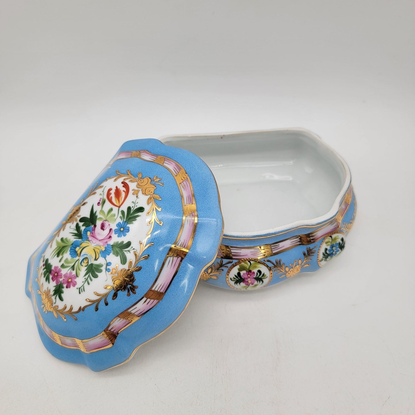 Hand-Painted Limoges France Porcelain Dresser Box