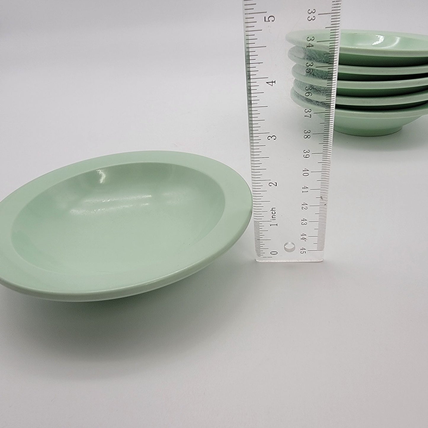 Mid-Century Modern Boonton Mint Green Melamine Bowls Set Of 6 302-7 USA