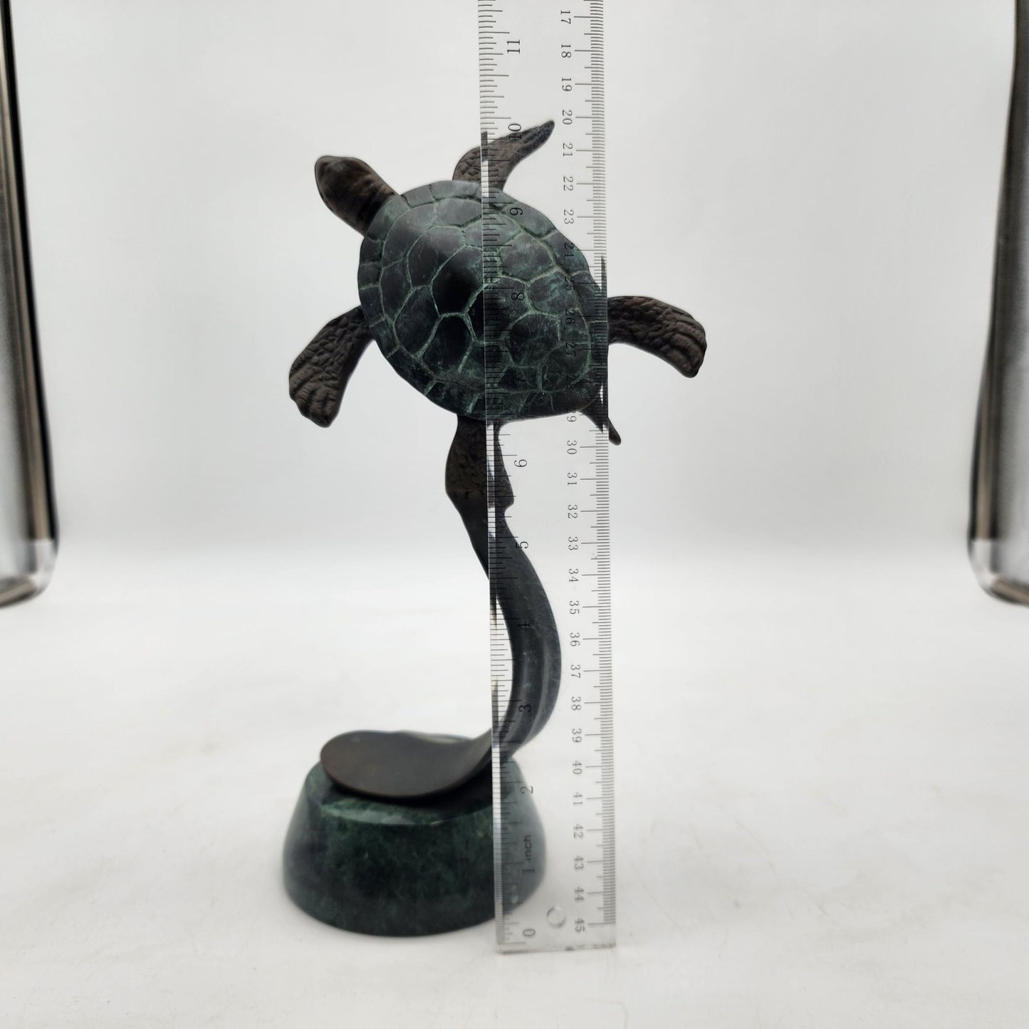 SPI Bronze & Marble Sea Turtle Sculpture Figurine