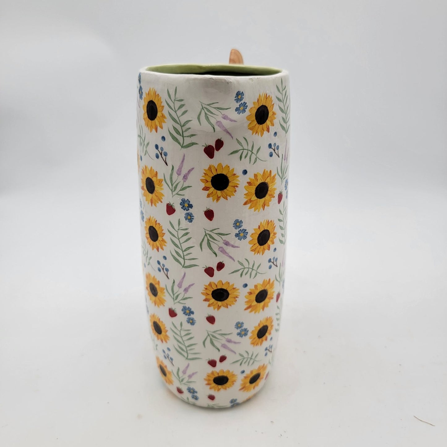 MudPie Pitcher With Spoon & Floral Sunflower Pattern