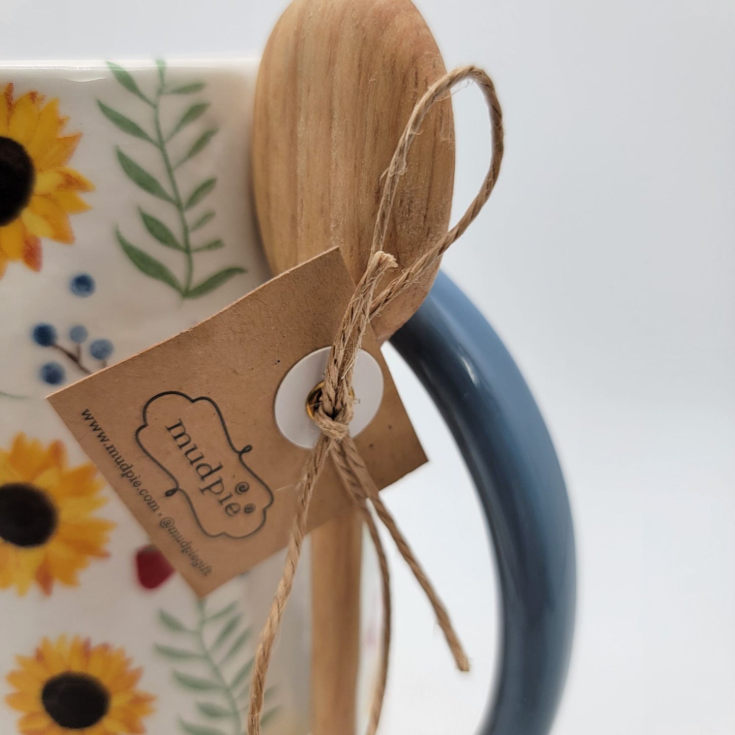MudPie Pitcher With Spoon & Floral Sunflower Pattern