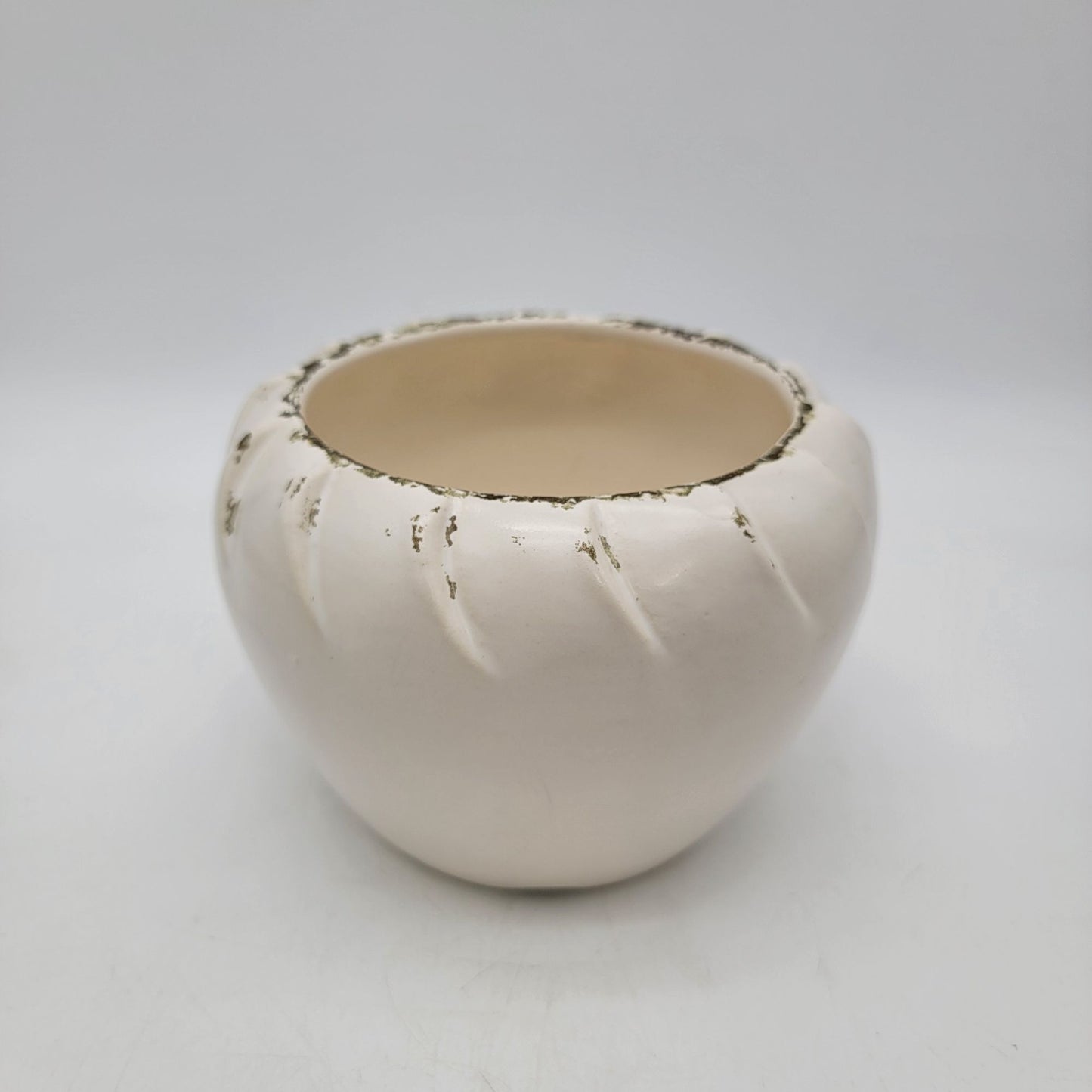 Vintage White Pottery Flower Vase By Whits