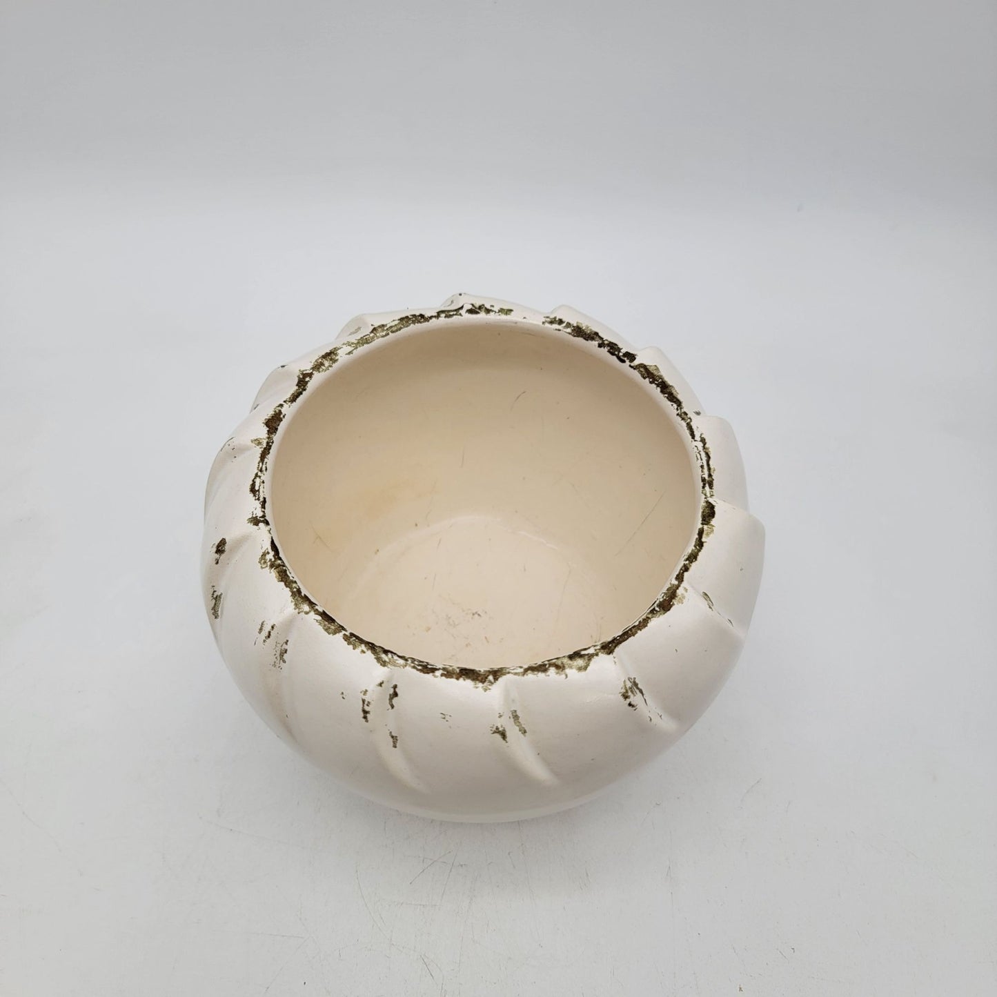 Vintage White Pottery Flower Vase By Whits
