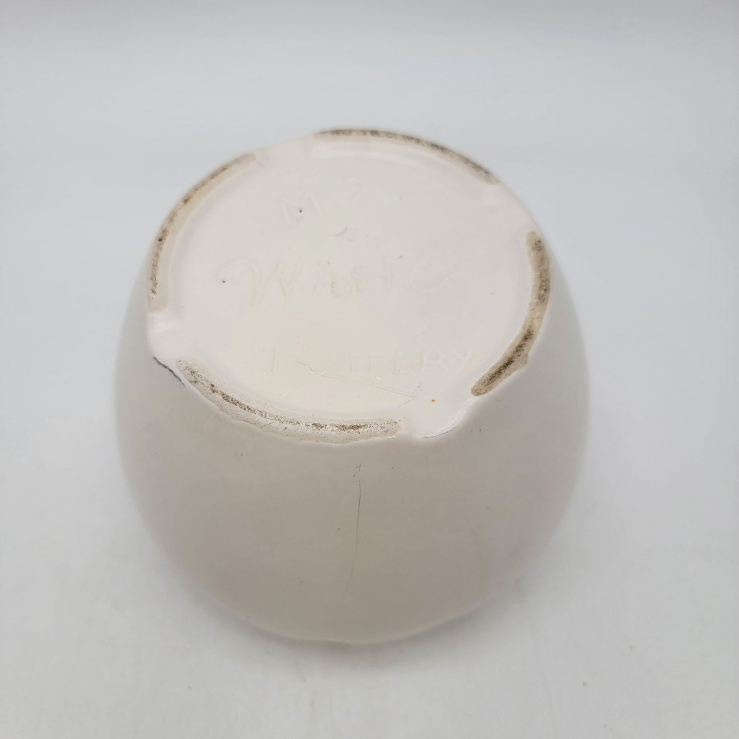 Vintage White Pottery Flower Vase By Whits