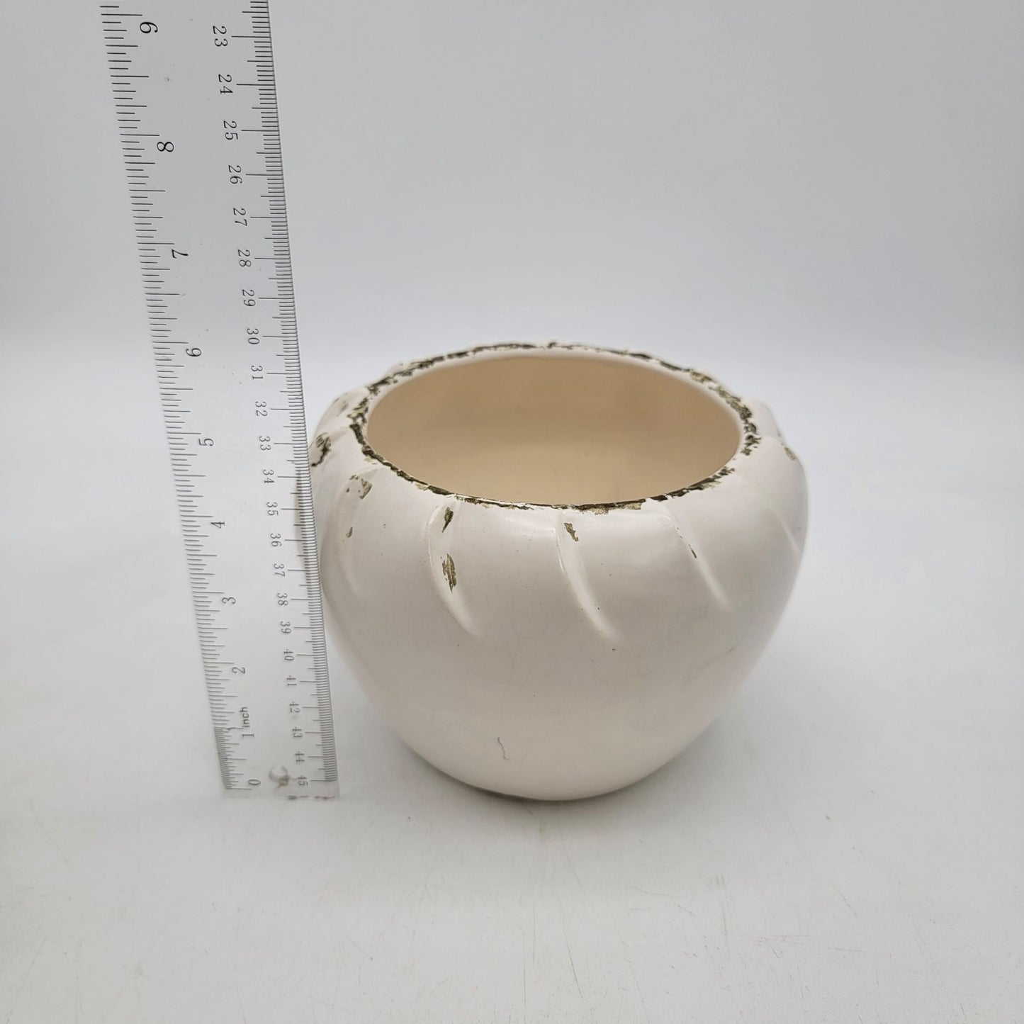 Vintage White Pottery Flower Vase By Whits