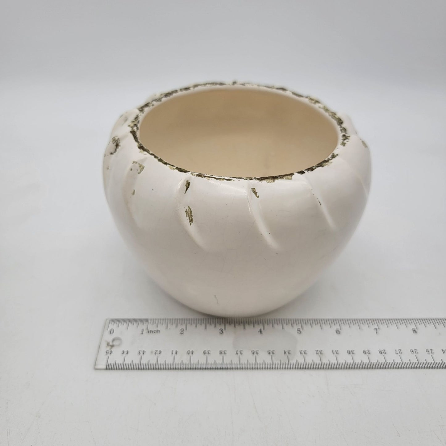 Vintage White Pottery Flower Vase By Whits