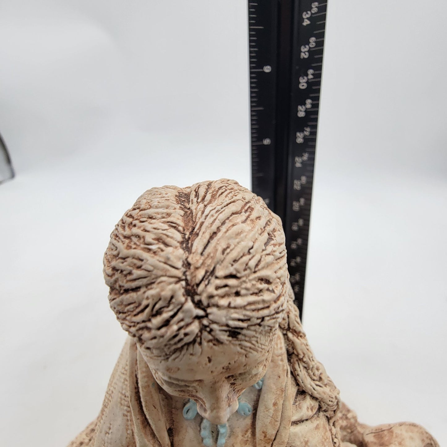 Navajo Elder With Child Sculpture By Lynette Carroll