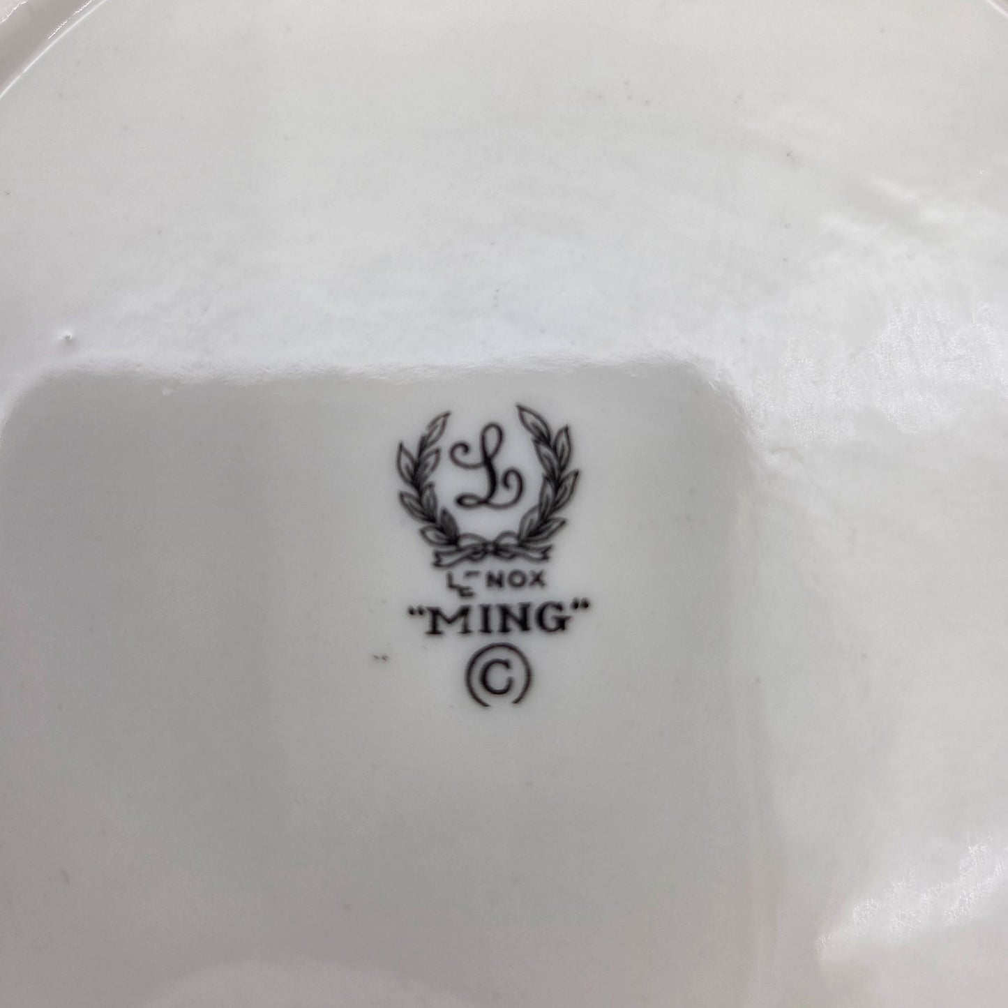 Vintage Lenox Ming Butter Tub Black Mark