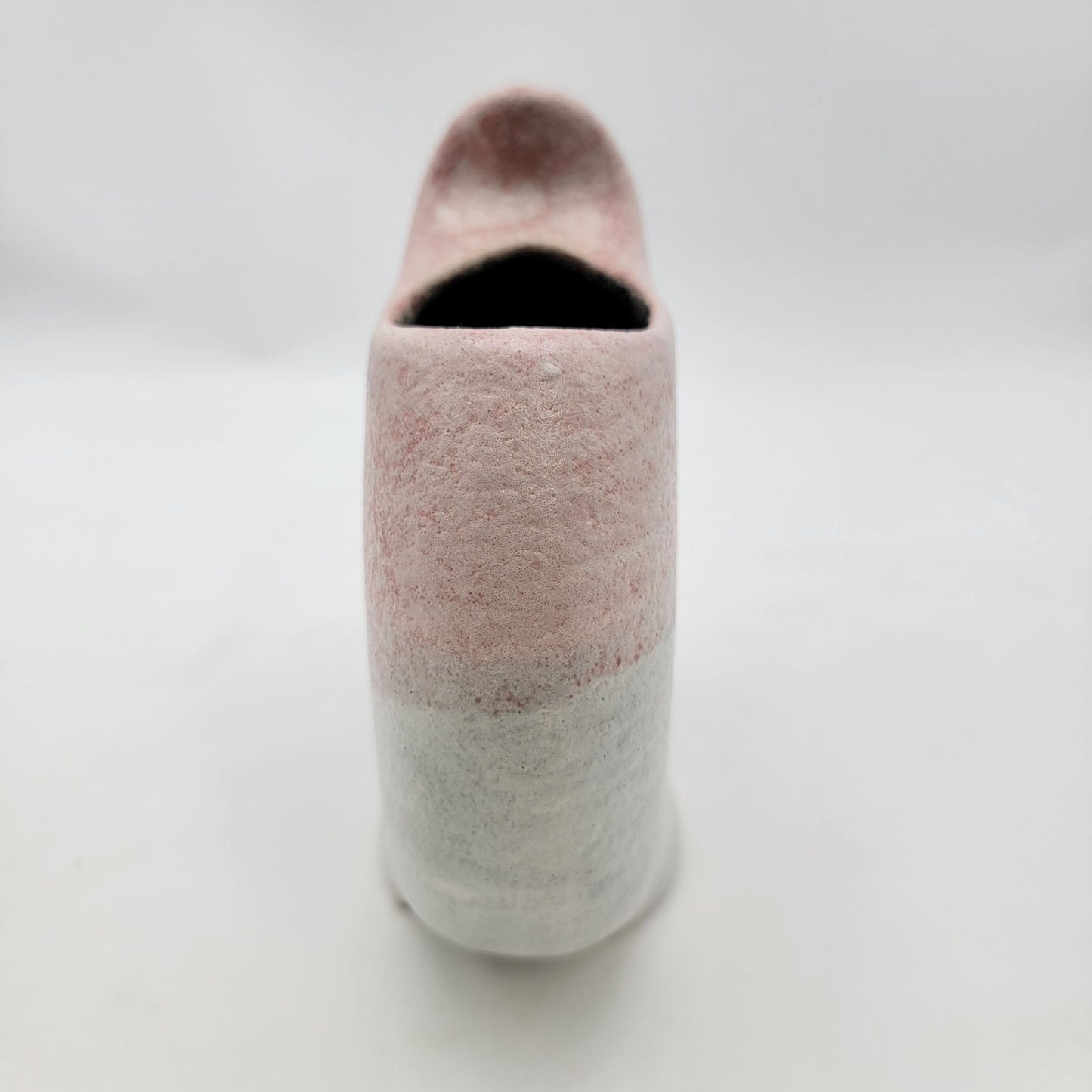 Vintage 1990's Pottery Swirl Vase Gray & Pink