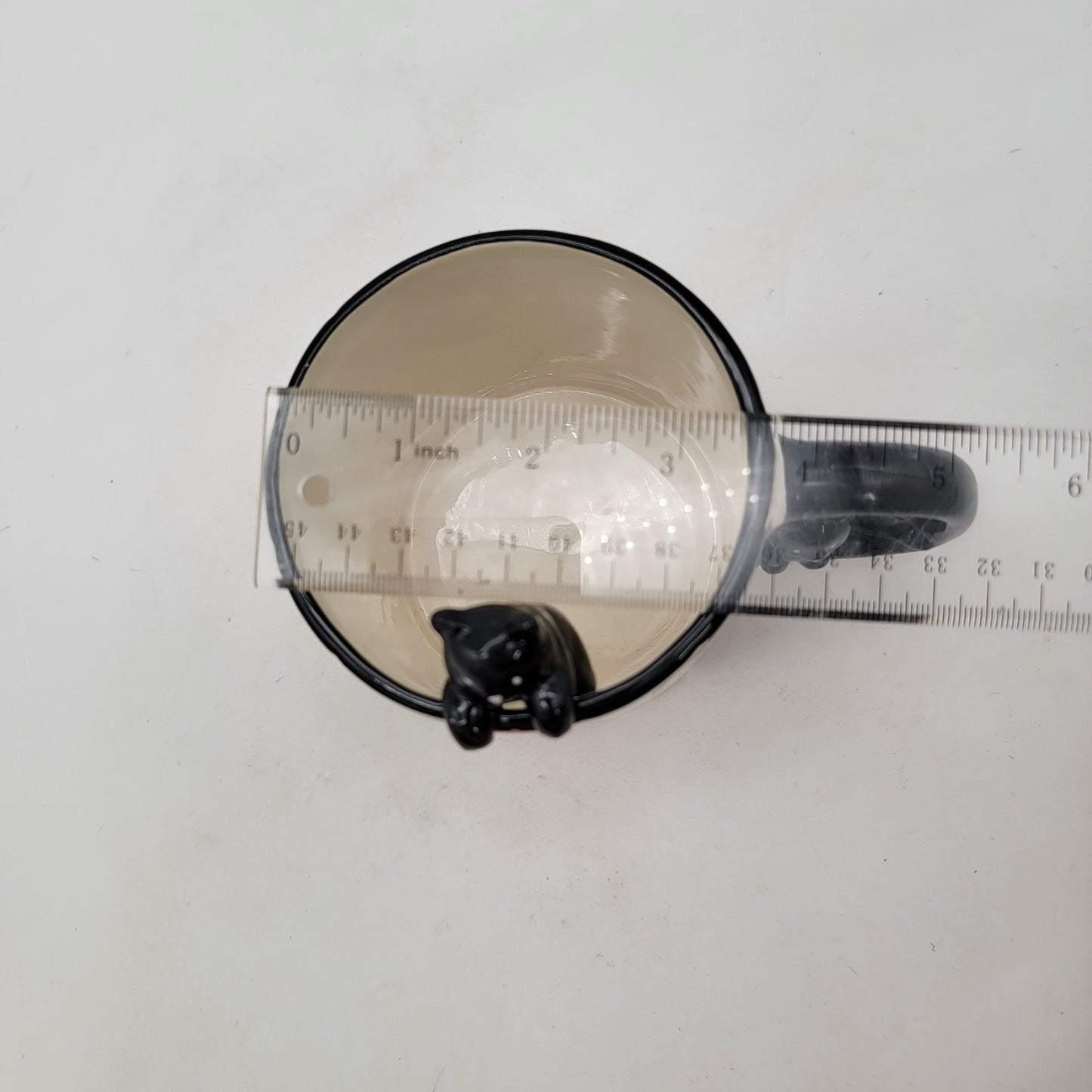 Petal & Pearls Hand Painted Striped Cat Mug