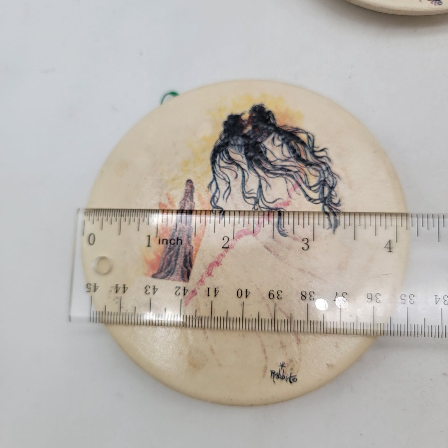 William B. Rabbit Native American Sandstone Coaster Set of 2