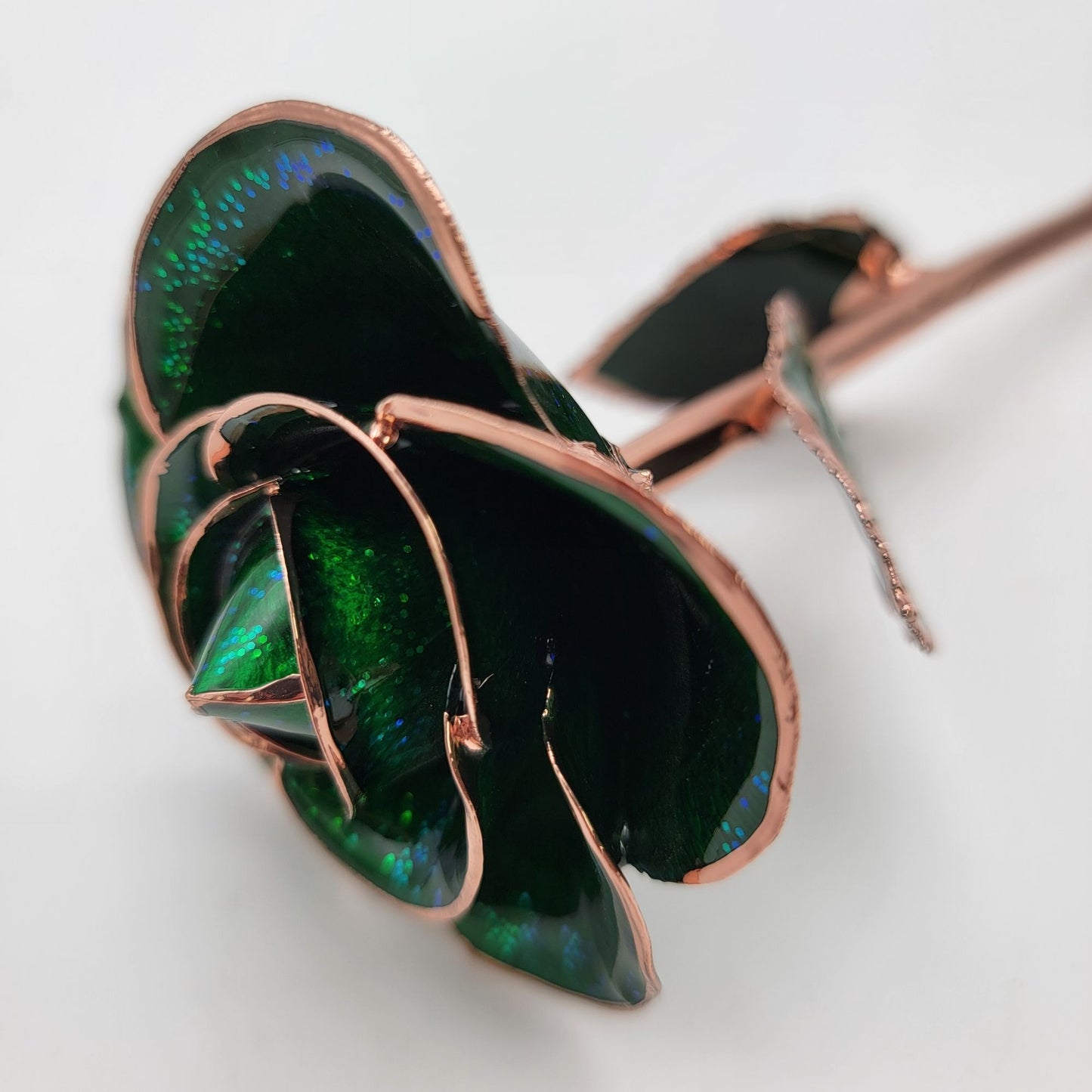 Green Enchanted Real Rose 24K Gold Dipped Handcrafted Gift Box