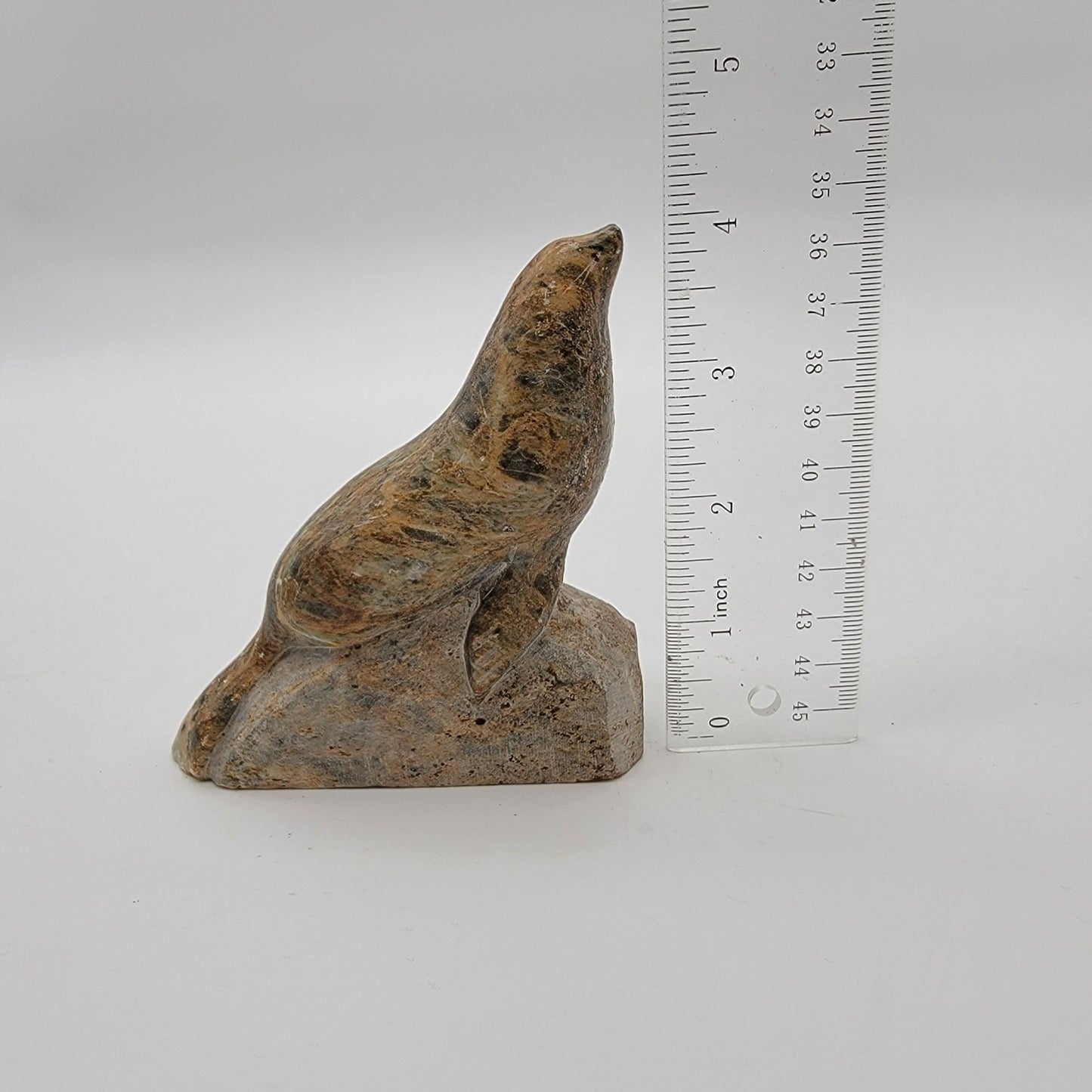 Vintage Inuit Carved Soapstone Seal Sculpture Signed Anton