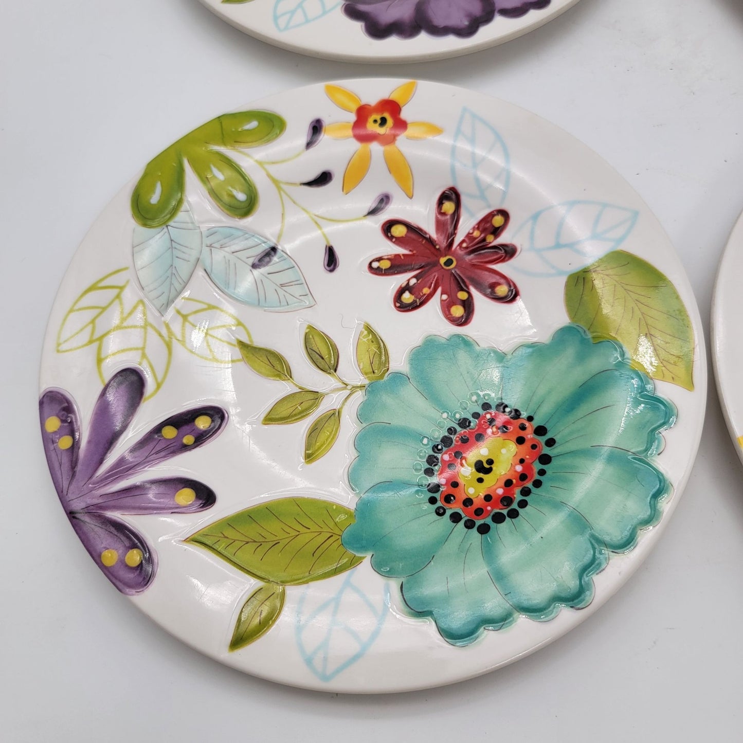 Laurie Gates Floral Melamine Dinner Plates Set Of 6