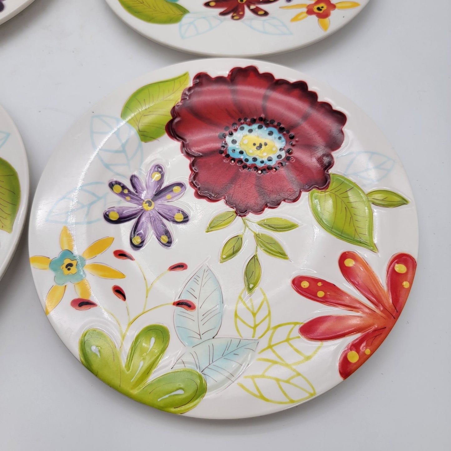 Laurie Gates Floral Melamine Dinner Plates Set Of 6
