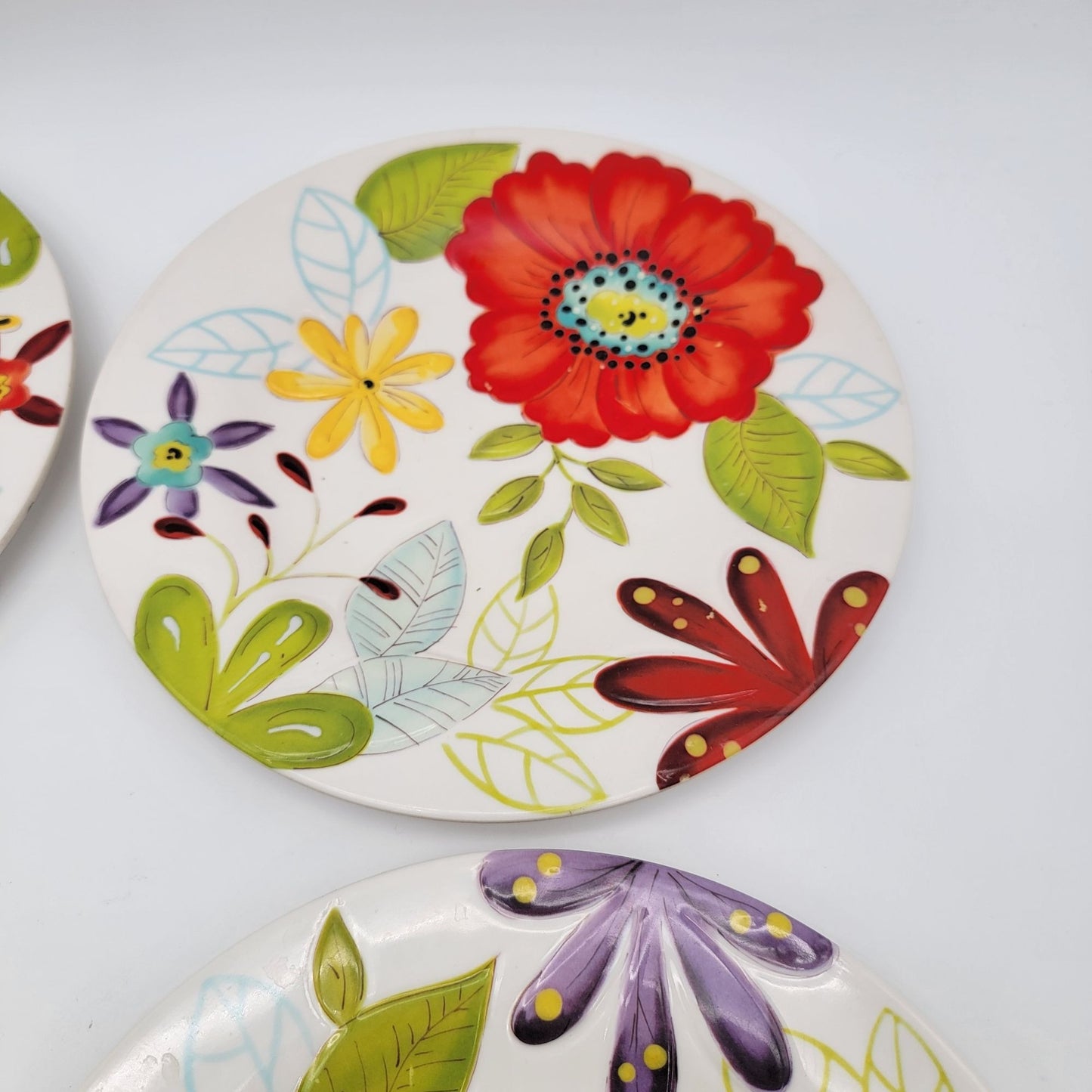 Laurie Gates Floral Melamine Dinner Plates Set Of 6