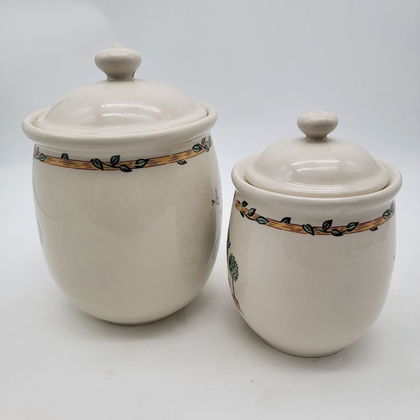 Thomson Pottery Country Birdhouse Canister Set Of 2