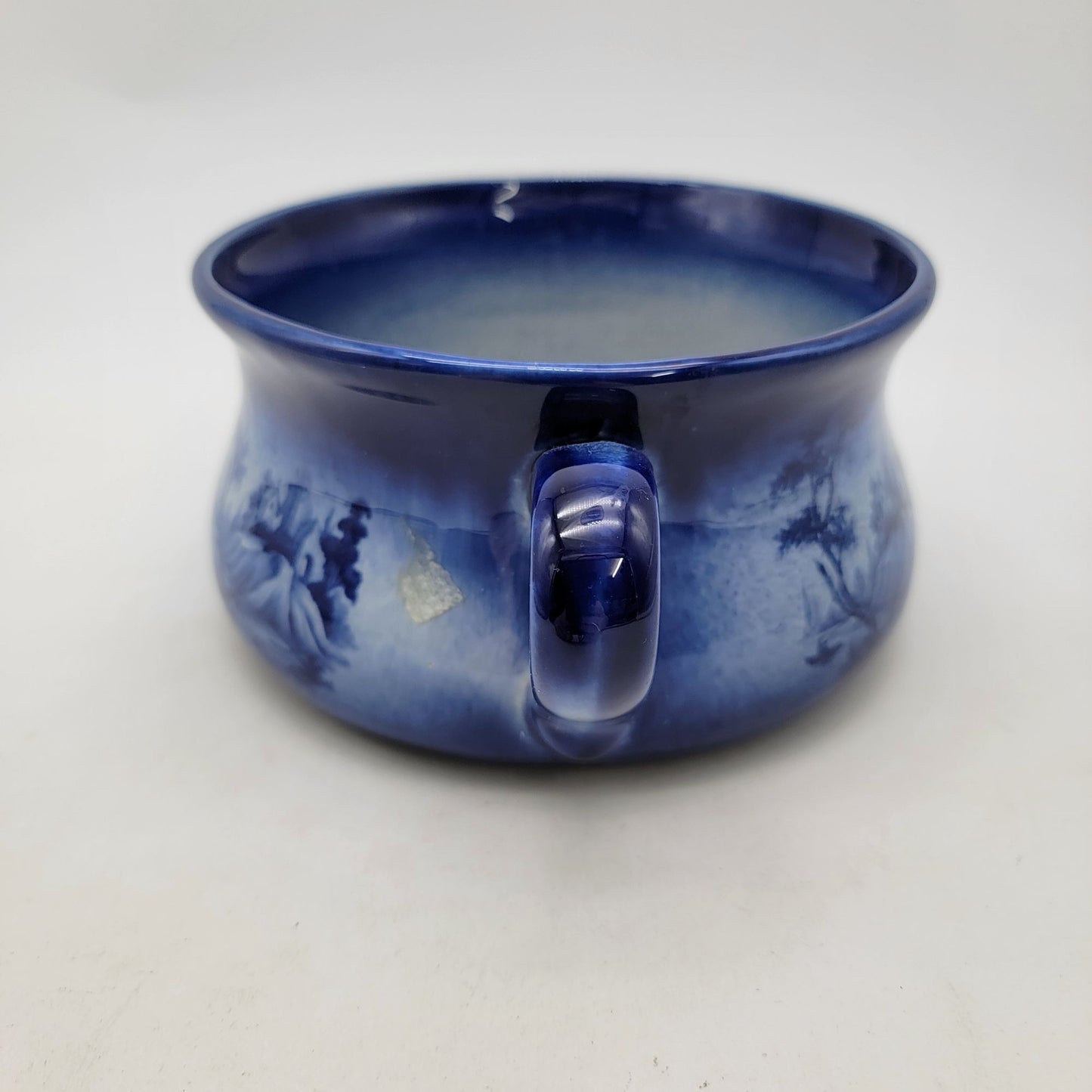 Antique Myott Staffordshire Flow Blue Chamber Pot England Ironstone