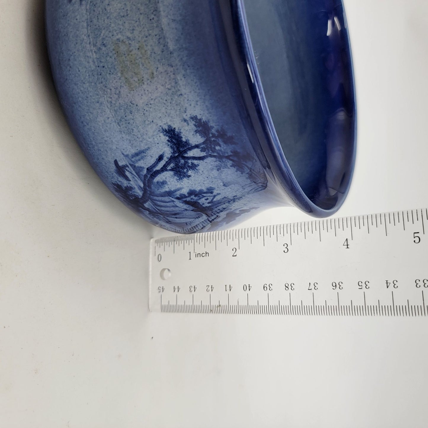 Antique Myott Staffordshire Flow Blue Chamber Pot England Ironstone