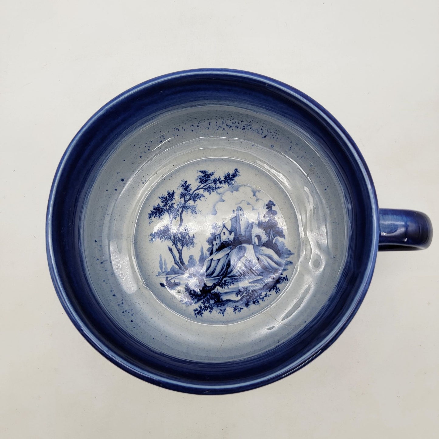 Antique Myott Staffordshire Flow Blue Chamber Pot England Ironstone