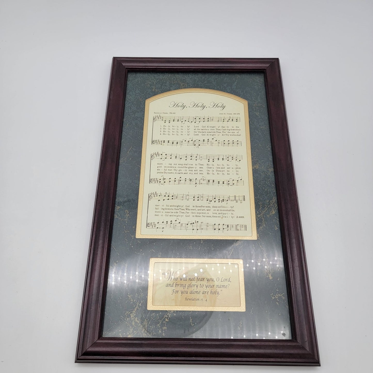 Framed Classic Hymn Sheet "Holy Holy Holy" With Revelation 15:4 Quote