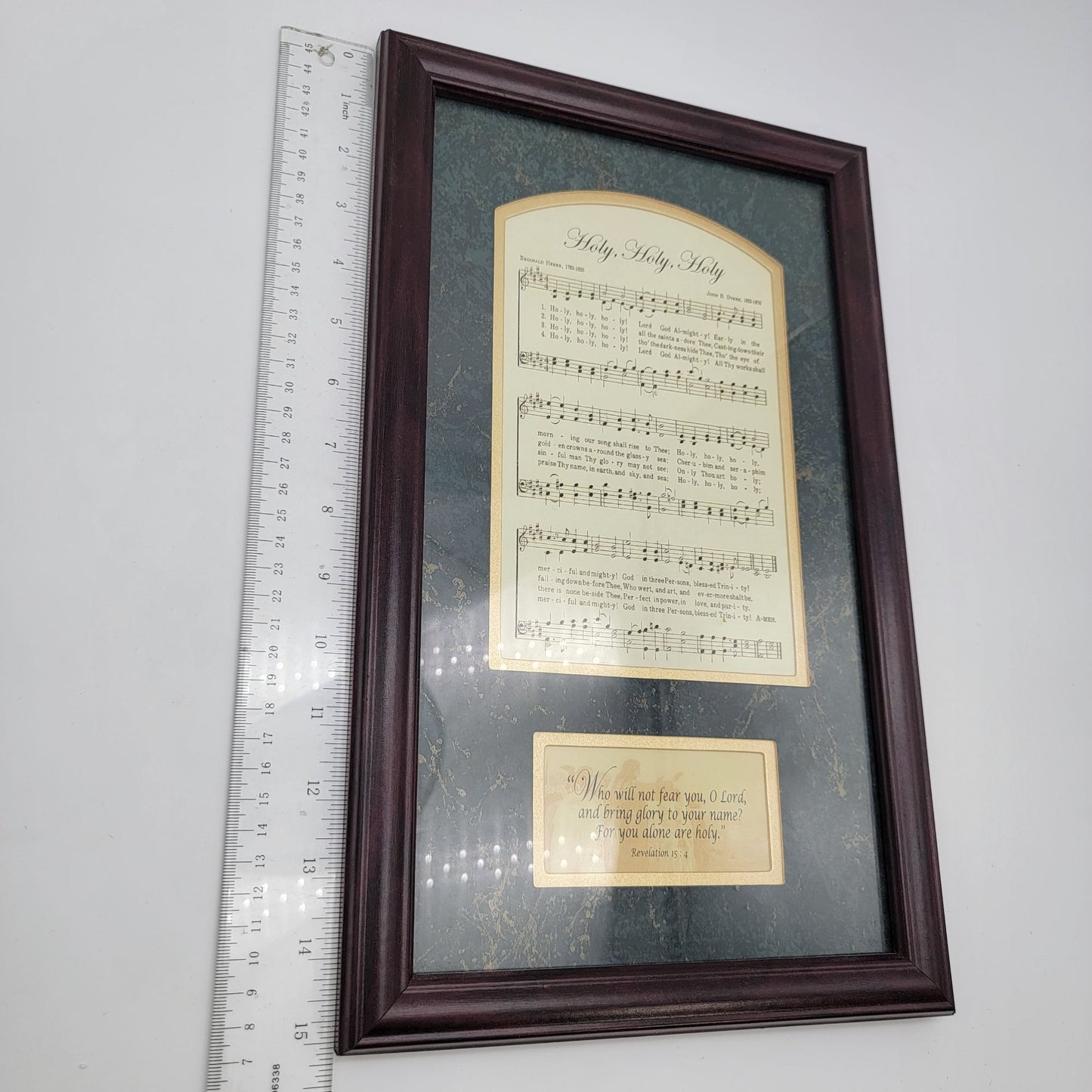 Framed Classic Hymn Sheet "Holy Holy Holy" With Revelation 15:4 Quote
