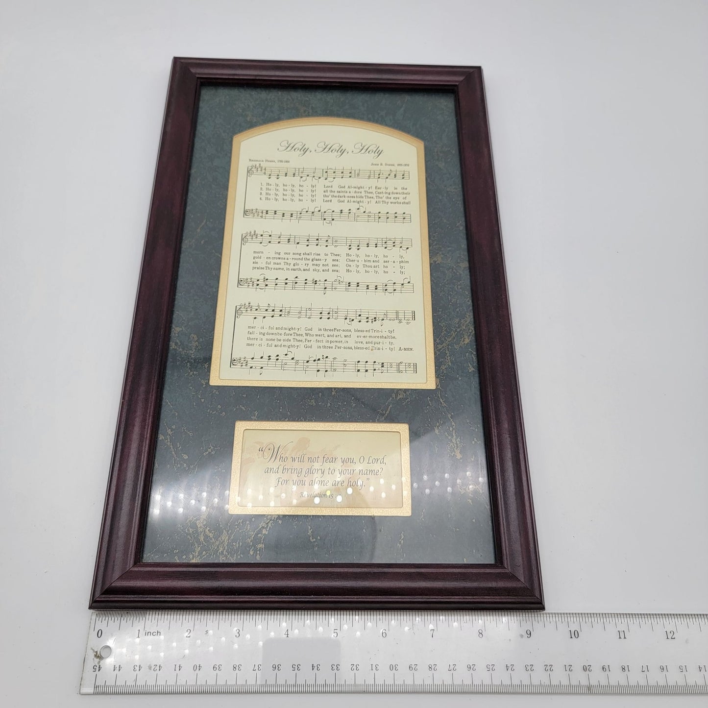 Framed Classic Hymn Sheet "Holy Holy Holy" With Revelation 15:4 Quote