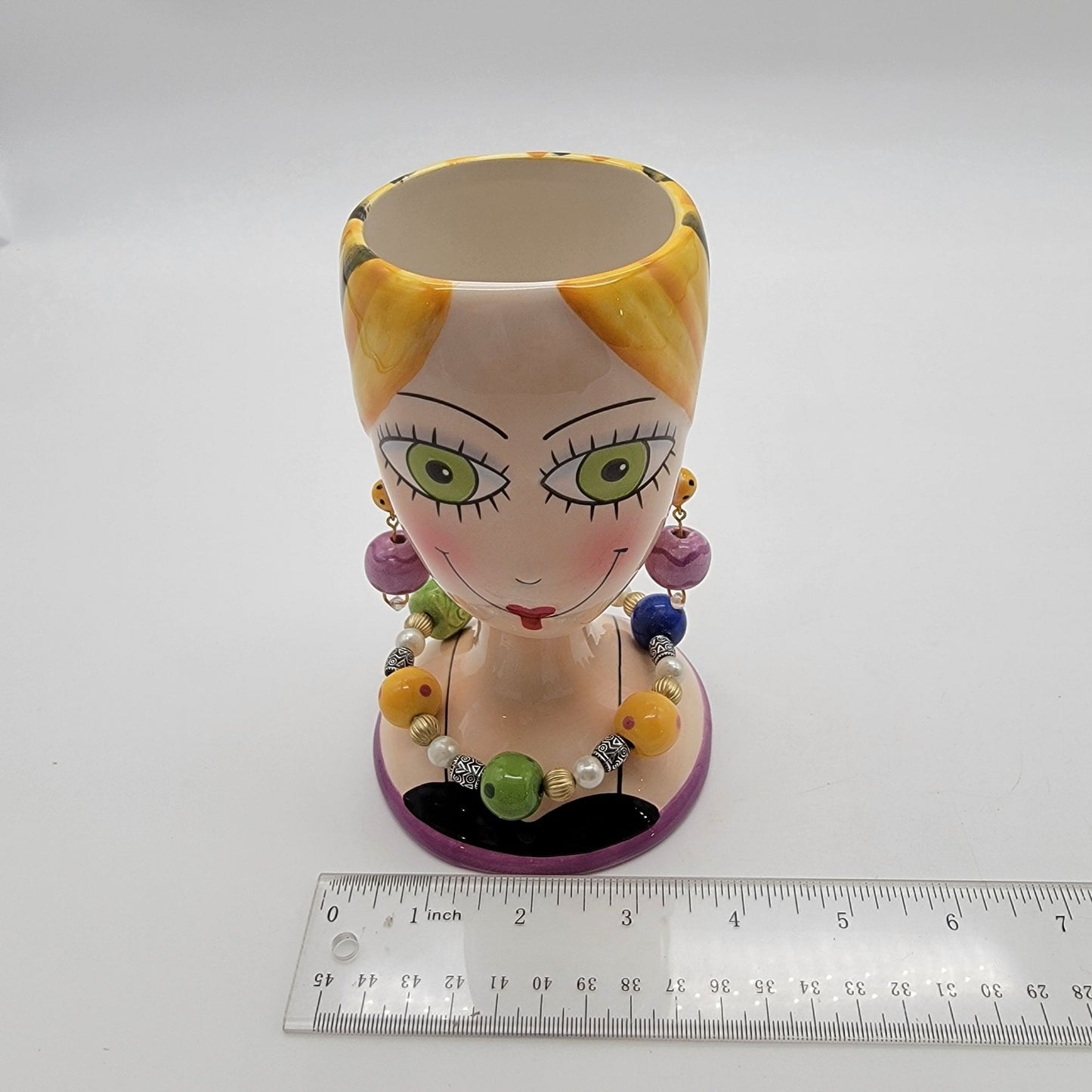 Whimsical Sugar High Social Lady Head Vase By Babs Keller